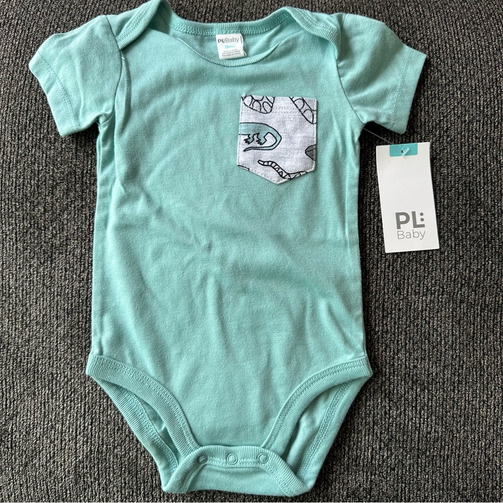 PL Baby bodysuit Dino print pocket size 9months